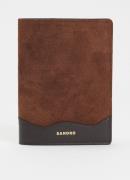 Sandro Paspoortetui van kalfsleer met suède details