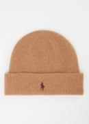 Ralph Lauren Ribgebreide muts van kasjmier met logoborduring