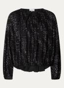 ba&sh Torny tuniek met ballonmouw en strass