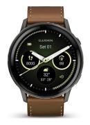 Garmin Venu 4 smartwatch 45 mm, met siliconen en lederen band