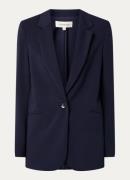 Expresso Blazer met paspelzakken en stretch