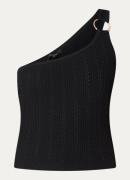 NIKKIE Oregon one shoulder top met ribstructuur