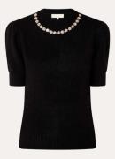 JOSH V Franka fijngebreide top in alpaca wolblend met strass