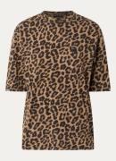 Anine Bing Avi T-shirt met panterprint