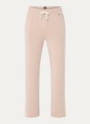 BOSS Mid waist straight fit joggingbroek met logo