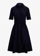 Ralph Lauren Midi blousejurk in katoenblend met strikceintuur