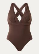 Seafolly Cross Back plunge badpak met plooidetail