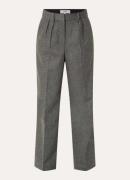 ba&sh Wani high waist tapered fit pantalon in wolblend met persplooi