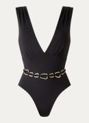 Cyell Femme Noir plunge badpak met afneembare tailleriem
