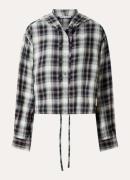 Acne Studios Blouse met ruitdessin en capuchon