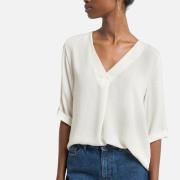 Blouse manches 3/4, col V