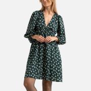 Robe courte imprimé floral, manches longues