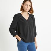Blouse col V, manches 3/4