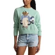 Pull col rond manches longues motif ourson
