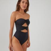 Maillot de bain 1 pièce bustier, découpes devant