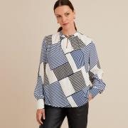 Blouse imprimé graphique, manches longues