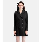 Robe courte boutonnée style blazer col tailleur