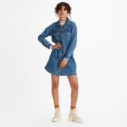 Robe chemise denim manches longues