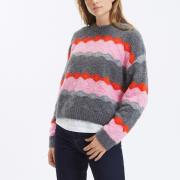 Pull col rond rayures fantaisie PANAYO