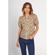 Blouse imprimée à manches courtes col V