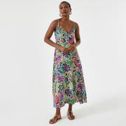 Robe longue évasée, imprimé floral