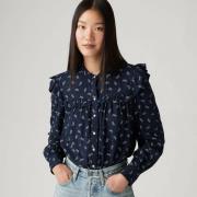 Blouse volantée, manches longues