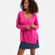 Pull en cachemire col v en fine maille