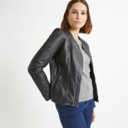 Blouson court en cuir de mouton