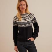 Pull jacquard, col montant, en grosse maille