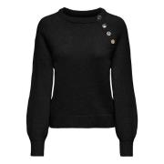 Pull  maille mousseuse, détails boutons