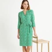 Robe droite imprimé floral, mi-longue