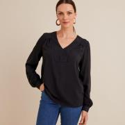 Blouse col V, manches longues