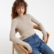 Pull col rond, en maille brillante