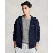Sweat zippé en coton logo brodé