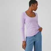 T-shirt en maille pointelle, manches longues