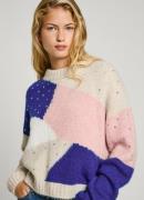 Pull colorblock, col rond