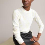 Pull col rond manches longues, imprimé fleur