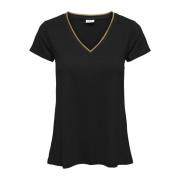 T-shirt manches courtes, liseré doré