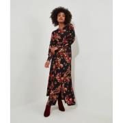 Robe longue fendue à fleurs