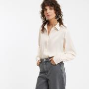 Chemise fluide en satin, manches longues