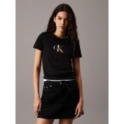 T-shirt cintré à manches courtes, logo CK