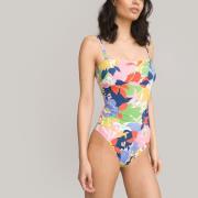 Maillot de bain 1 pièce bustier, imprimé fleurs