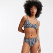 Bas de maillot de bain culotte haute imprimé vichy