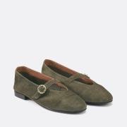 Ballerines en cuir suédé
