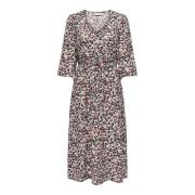 Robe mi-longue, imprimée