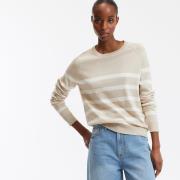 Pull basique col rond, manches longues, rayé
