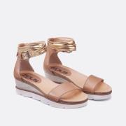 Sandales compensées en cuir