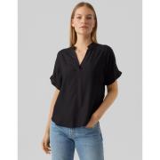 Blouse col v, manches courtes