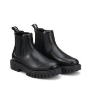 Boots chelsea en cuir, chunky