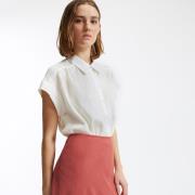 Chemise sans manches en lin, épaules froncées